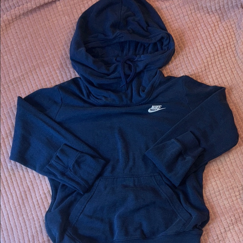 Nike Blue Funnel Neck Pullover Hoodie